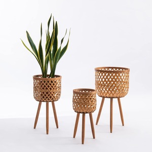 Support de jardinière en bambou au prix le plus bas fait à la main présentoirs pour plantes et fleurs d'intérieur - Product Image 2