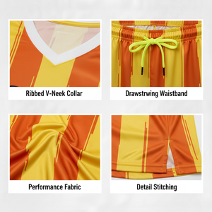 Ensemble de maillots de football unisexe pour adultes, nouveau style, avec design rayé, tissu respirant 100% polyester pour l'entraînement - Product Image 5