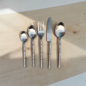 Minimalist Metal Cutlery Set <b>Mirror</b> Finish Long Handle Durable Travel Spoon Fork Knife - Product Image 5