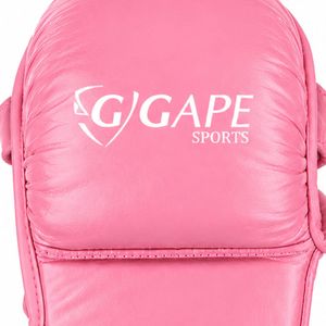 Custom MMA Sparring Gloves PU Leather Open Palm Training Fight Gloves Martial Arts Grappling Kick Boxing Daily Use <b>Light</b> Pink - Product Image 4