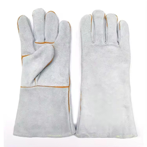 Gants de sécurité en cuir pleine fleur résistants à la chaleur et aux flammes, avec manchette extra longue, pour soudeurs et travailleurs industriels, modèle LGW-0047 - Product Image 3