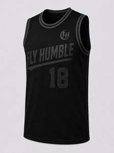 Maillot de basket-ball FLY Humble 18 noir pour homme, débardeur sans manches en mesh, imprimé par sublimation, respirant, vêtements de sport, nom du joueur inclus - Product Image 4