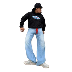 High Street Fashion Apparel Supplier Casual Outfit 100% Cotton Made Hoodies Oversized Screen Print Logo <b>Pullovers</b> <b>Men</b> Sweatsuit - Product Image 5
