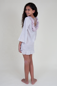 Robe assortie en coton pour mère et fille, décor dos nu, avec glands, à rayures, tenue parfaite pour vêtements de sortie, attrape les yeux, nouvelle collection - Product Image 3