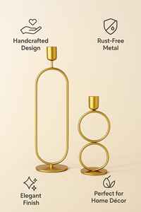 Gold Finished Metal Candle Holder Modern Style Perfect For Party Events <b>Table</b> Decor And Home Display Wholesale From India - Product Image 5