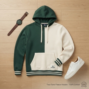 Sweat-shirt à capuche brodé vert et blanc pour homme, en molleton de coton premium, style streetwear, avec logo personnalisé, vente en gros, tendance - Product Image 2