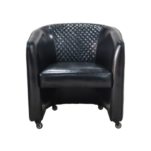 Silla de Pedicura Redonda de Cuero PU con Ruedas, Asiento y Respaldo Fijos para Salón de Uñas, Diseño Confortable - Product Image 1