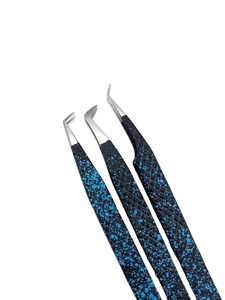 Ensemble de pinces à cils professionnelles personnalisées pour extensions de cils, en acier inoxydable, pointe lisse, prise ferme, volume accru, logo personnalisé - Product Image 5