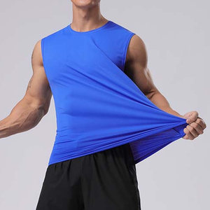 Débardeur en tricot pour homme, col rond, couleur unie, séchage rapide, vêtements de sport décontractés pour la salle de sport - Product Image 2