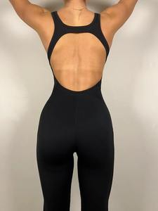 ชุดบอดี้สูทโยคะผู้หญิงแบบสั่งทำขายส่ง ทรงสกินนี่ กระชับสัดส่วน ช่วยเก็บหน้าท้อง มีรูด้านหลัง จั๊มสูทออกกำลังกายฤดูร้อน ชุดรอมเปอร์สำหรับเล่นกีฬา - Product Image 4