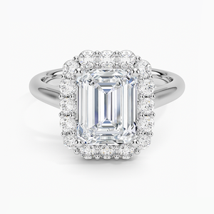BOJ <b>Ring</b> 0111 <b>Emerald</b> Cut 925 <b>Silver</b> Lotus Flower Prong Setting Solitaire Diamond <b>Ring</b> 2ct D Color VVS1 Moissanite GRA Certified - Product Image 1
