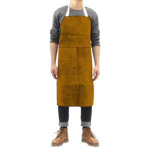 High Heat Resistant Welding Apron Heavy Duty Cowhide Split Leather CE Certified Adjustable Waist for Firefighting BBQ Spark Hand - Product Image 3