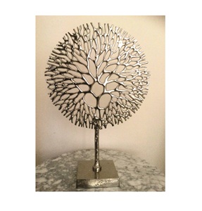 Escultura Moderna de Árbol de Coral en Metal Plateado, Estatua Abstracta de Lujo para Mesa, Adorno Artesanal para Decoración de Hogar, Hotel o Sala de Estar - Product Image 1
