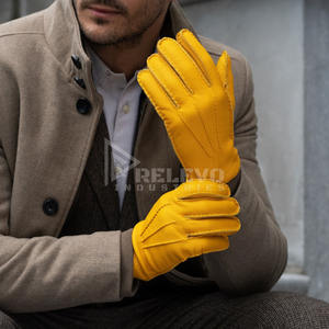 Gants en cuir double face en peau de mouton avec logo personnalisé, faible MOQ, marque privée, ultra chauds, doublure en vraie fourrure, gants d'hiver pour motards, vente en gros - Product Image 2