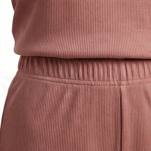 <b>Women's</b> 2 Piece Knitted Solid Color Short Sleeve T Shirt and Above Knee Shorts <b>Set</b> Crew Neck Loose Fit Casual Wear Spring Summer - Product Image 5