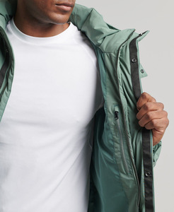 Veste d'hiver rembourrée pour homme, à capuche, couleur vert sauge, fermeture éclair, manteau matelassé uni, vêtement d'extérieur chaud - Product Image 3