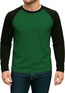 เสื้อยืดแขนยาว OEM แขนเสื้อแบบแร็กแลนตัดต่อสี สำหรับผู้ชาย 180 GSM คุณภาพพรีเมียม ผ้าฝ้าย 100% หลายสี ดีไซน์ใหม่ สไตล์สตรีทแวร์ - Product Image 3