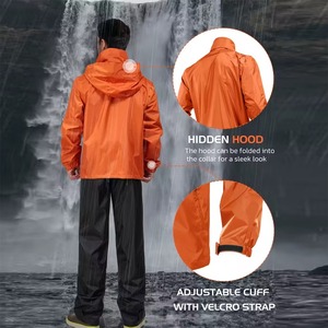 High Quality Autumn <b>Windbreaker</b> Set 2 Piece Sportswear Drawstring Closure Hidden Hood Casual Activewear Logo 100% Cotton - Product Image 4