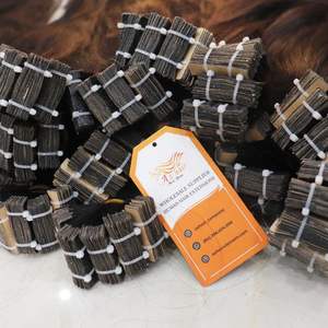 Extensions de cheveux vierges bruts non traités 100% purs, ondulation droite, double trame, kératine vietnamienne, ruban adhésif, cheveux noirs naturels, cheveux humains - Product Image 3