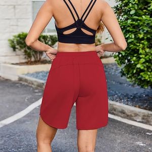 Shorts de sport pour femmes, yoga et course à pied, couleur unie, tie-dye, respirant, séchage rapide, polyester/coton écologique, coupe classique, décontracté - Product Image 2