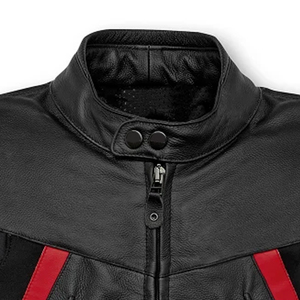 Motorcycle Biker <b>Leather</b> <b>Jacket</b>, In Black With <b>Red</b> Color Body Protection Motorbike Racing <b>Leather</b> <b>Jackets</b> Wholesale Price - Product Image 5