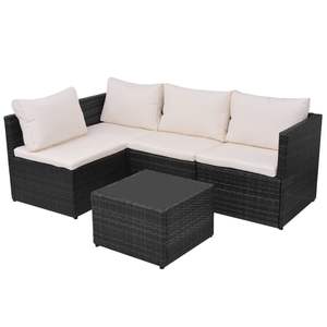 Ensemble de meubles de jardin blanc crème et noir pour patio - Product Image 5