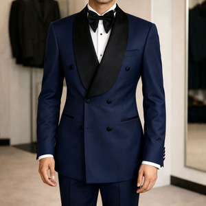 Costume 3 pièces multicolore respirant grande taille pour homme, style smoking, veste, gilet et pantalon, simple boutonnage, braguette zippée, pour mariage, revers châle - Product Image 3