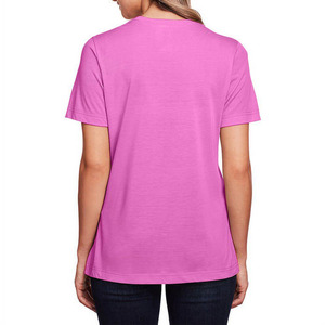 T-shirt personnalisé en gros avec logo imprimé, meilleur design, pour femme, en coton vierge, col rond, coupe ajustée - Product Image 2