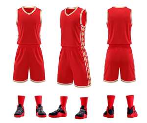 Best Basketball Uniform Sets Anti-bacterial Men's Breathable Quick Dry Basketball Jersey And Shorts Sets - Product Image 6