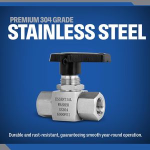 Válvula de Bola de Acero Inoxidable para Lavadora a Presión de Alta Temperatura 6000 PSI, Válvula de Cierre BSP Hembra de 3/8 Pulgadas - Product Image 4