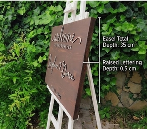 Letrero de Bienvenida Rectangular de Madera con Texto Grabado Josephine Damon Boda - Product Image 6