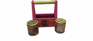 2 Container Metal Dry Fruit <b>Box</b> With Decorative Glass Jars Premium Gift Storage <b>Box</b> For Wedding And Festival - Product Image 1