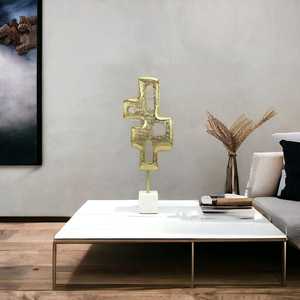 56cm H X 8cm W X 21cm L Aluminium Sculpture Irregular Geometric Shape Handmade Artistic Modern Eco-Friendly Tabletop <b>Decor</b> - Product Image 4