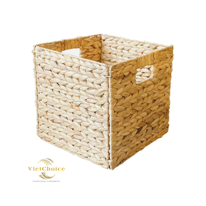 VIETCHOICE 100% High Quality Water Hyacinth <b>Basket</b> Customizable Durable Eco-Friendly <b>Foldable</b> Vintage Style Furniture - Product Image 3