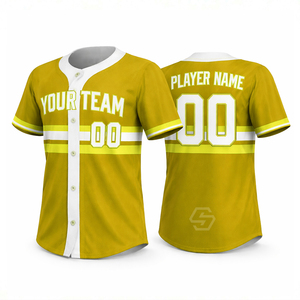 High Quality Men's Custom Baseball Jersey Shirts Polyester Button <b>Down</b> Breathable Teamwear Sports Baseball Jersey - Product Image 3