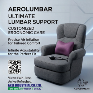 Made in Taiwan Inflatable Lumbar Support Cushion, Ergonomic Air <b>Pump</b> Car Seat Office Chair Back Pillow OEM ODM Factory Supplier - Product Image 4