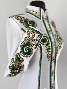 Premium Western Show Shirt for Women Rhinestone Rodeo Competition Horse Riding Apparel - Product Image 2