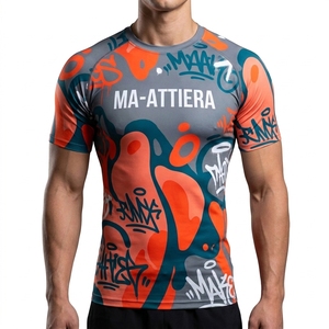 T-shirt de compression à manches courtes pour homme, style Bape, vêtements de sport, fitness, athlétisme - Product Image 1