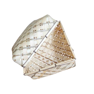 Cesta de Regalo Cuadrada Tradicional, Caja de Regalo de Bambú Tejida, Cesta de Paja Diagonal Vintage, Caja de Presentación de Lujo para Recuerdos Festivos - Product Image 2
