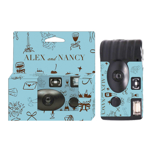 Cámara de Fotos Desechable Personalizada de Plástico de 35 mm, de un Solo Uso, con Batería AA, Enfoque Fijo, Linterna, Regalos Promocionales para Bodas, Color Menta - Product Image 1