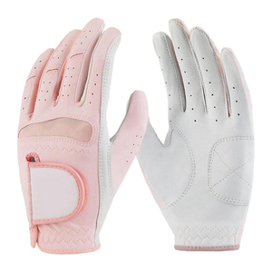 Gants de golf de haute qualité, doux, solides, en cuir bicolore, respirants, avec logo personnalisé, protection UV, adaptés à toutes les conditions météorologiques - Product Image 4