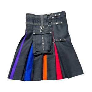 กางเกงกิลท์ผู้หญิงสีเทา สไตล์สก็อต ลายรุ้ง ผ้าฝ้ายผสม มีกระเป๋าอเนกประสงค์ รุ่น 2026 - Product Image 1