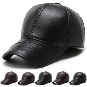 Wholesale Men Leather Baseball <b>Cap</b> <b>Winter</b> Hat <b>Caps</b> Gorras De Beisbol Original Invierno Lana Gorra De Cuero - Product Image 6