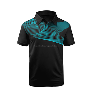 2024ผู้ชายกอล์ฟที่กําหนดเองธงพิมพ์Sublimated Ribbedคอปุ่มกีฬาOutwearเสื้อโปโล - Product Image 3