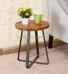 Table basse élégante convertible et extensible avec rangement pour vase métallique, table d'appoint au design moderne, en métal/bois, quatre pieds - Product Image 4