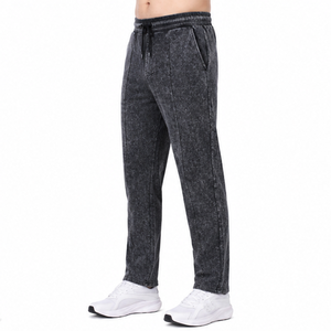 Custom Acid Wash Jogger Trousers Cotton <b>Vintage</b> Washed <b>Pants</b> Loose Fit Casual Streetwear Unisex Wholesale Apparel Manufacturer - Product Image 5
