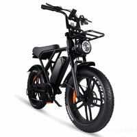 Vélo de montagne électrique tout-terrain sportif V8pro avec pneus larges de 20*4 pouces, moteur sans balais, suspension double, batterie lithium 48V, haute vitesse, style vintage