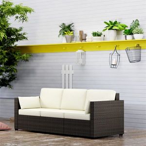 Divano da Giardino a Tre Posti in Rattan per Spazi Esterni - Product Image 1