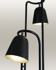 Lampadaire à double tête moderne en métal noir, lampe de lecture, décoration minimaliste pour la maison, éclairage d'intérieur en gros - Product Image 2