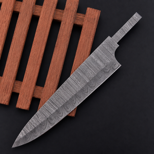 Cuchillo de Chef de Acero de Damasco al por Mayor, Hojas en Blanco con Punta Caída, Componentes Hechos a Mano de Espiga Completa, Directo de Fábrica, Mejor Precio del Fabricante - Product Image 1